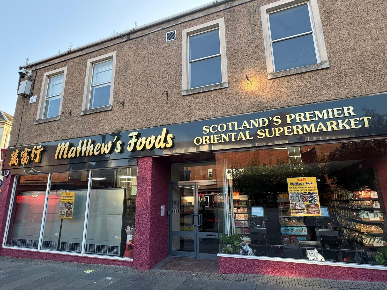 Matthew's Foods store on Portland Street, Kilmarnock
